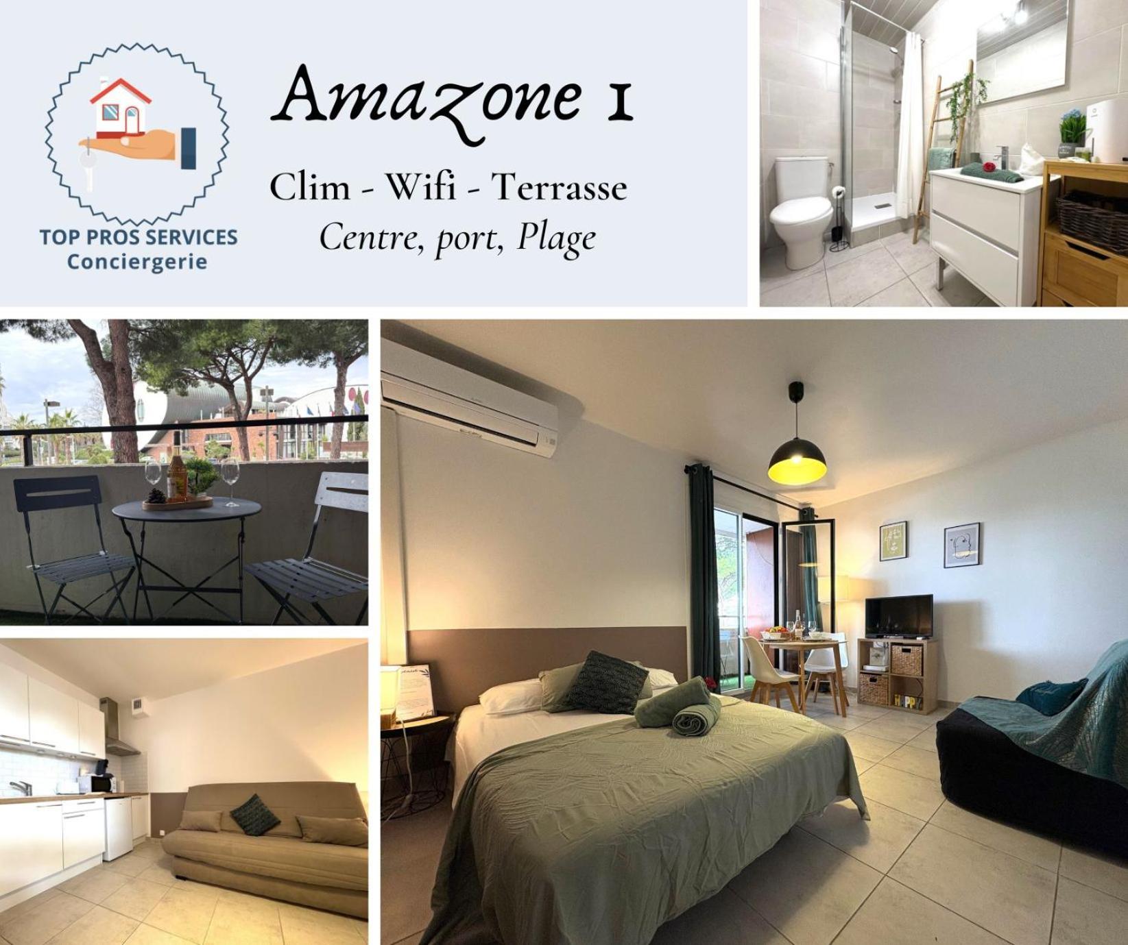 L'Amazone Studio Plein Centre Plages A 2Min Clim Wifi Sur Le Port - Top Prosconciergerie- 拉格朗德默特 外观 照片